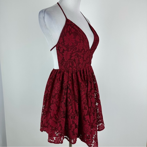 NBD X Revolve Red Lace Get Out Dress Medium - Picture 5 of 16